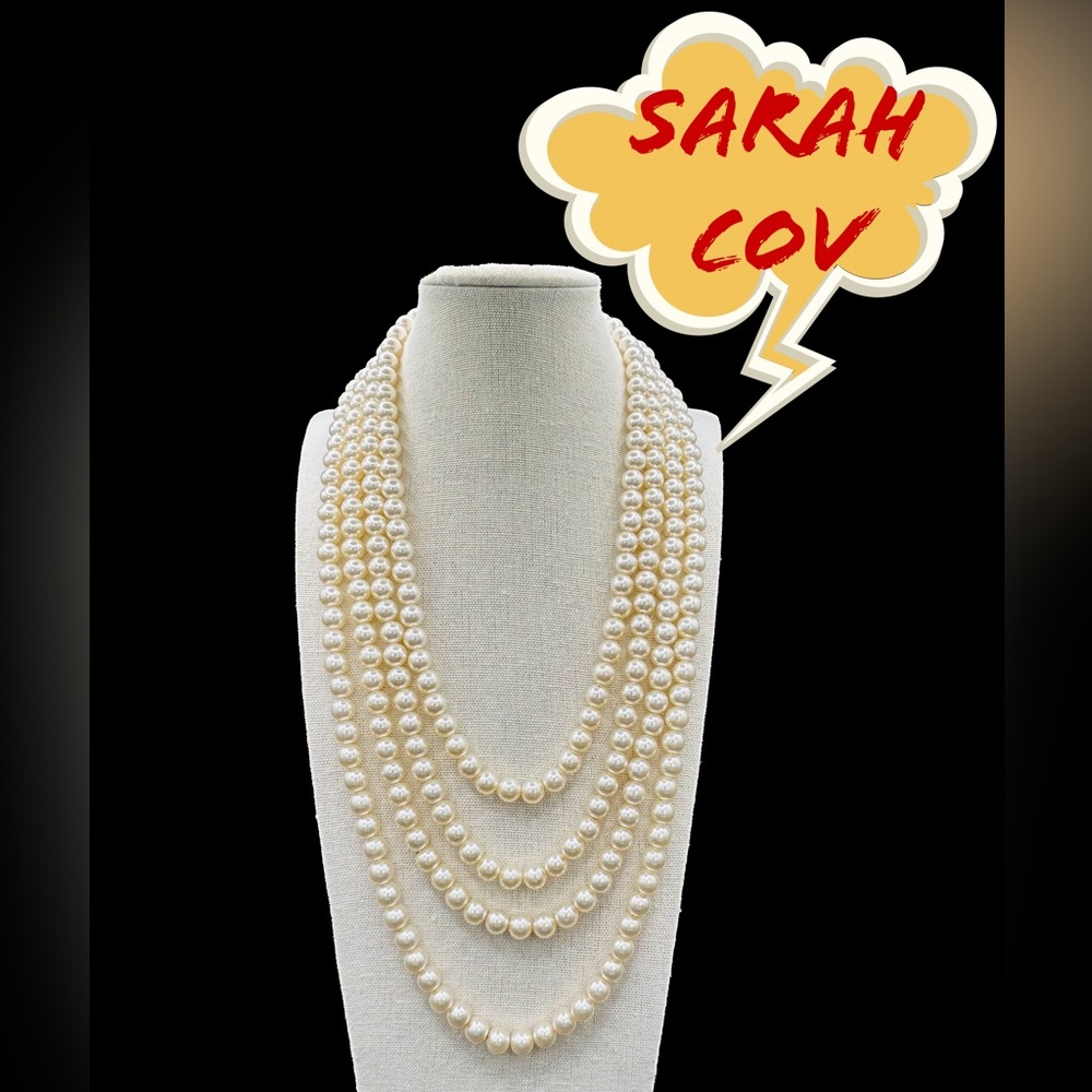Vintage Rare Sarah Coventry 92" Extra-Long Faux Pearl Rope Necklace